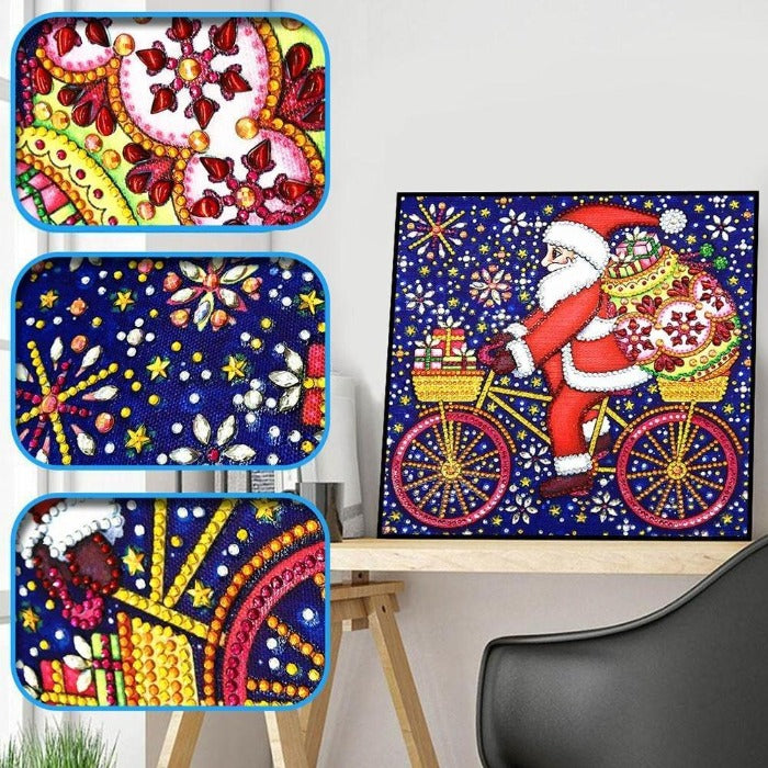 Diamond Painting - Crystal Rhinestone - Riding Santa Claus