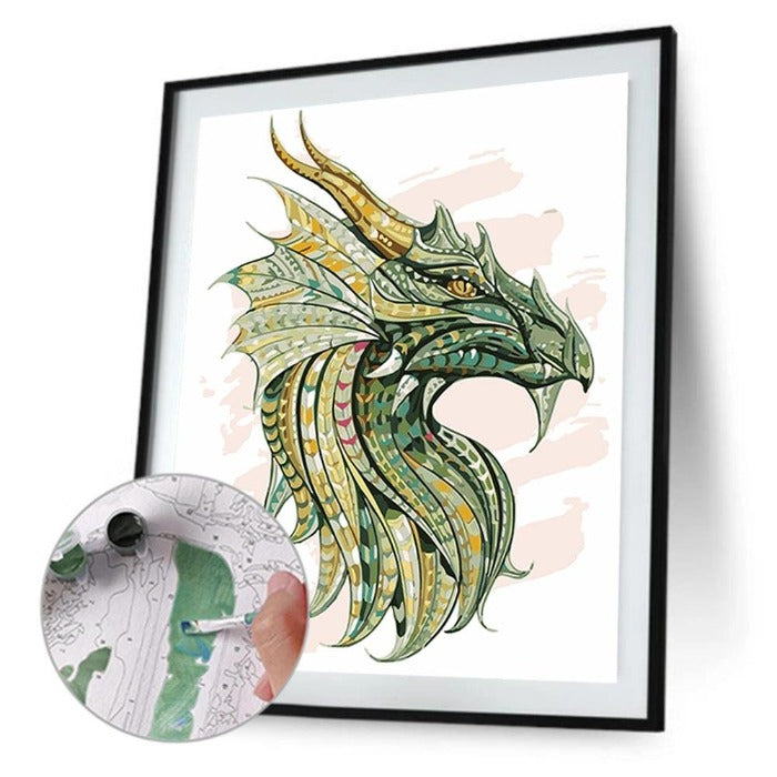 Green Dragon Canvas Acrylic Picture Kits Home Wall Art Decoration