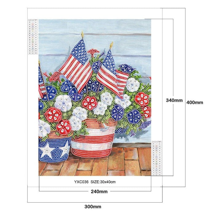 DIY 5D Crystal Rhinestone Diamond Painting Kit Flower National Flag