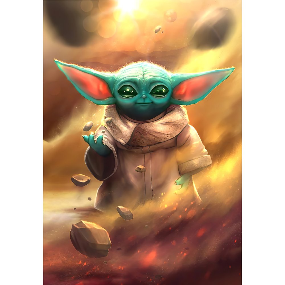 5D Diy Diamond Painting Kit Full Round Beads Yoda