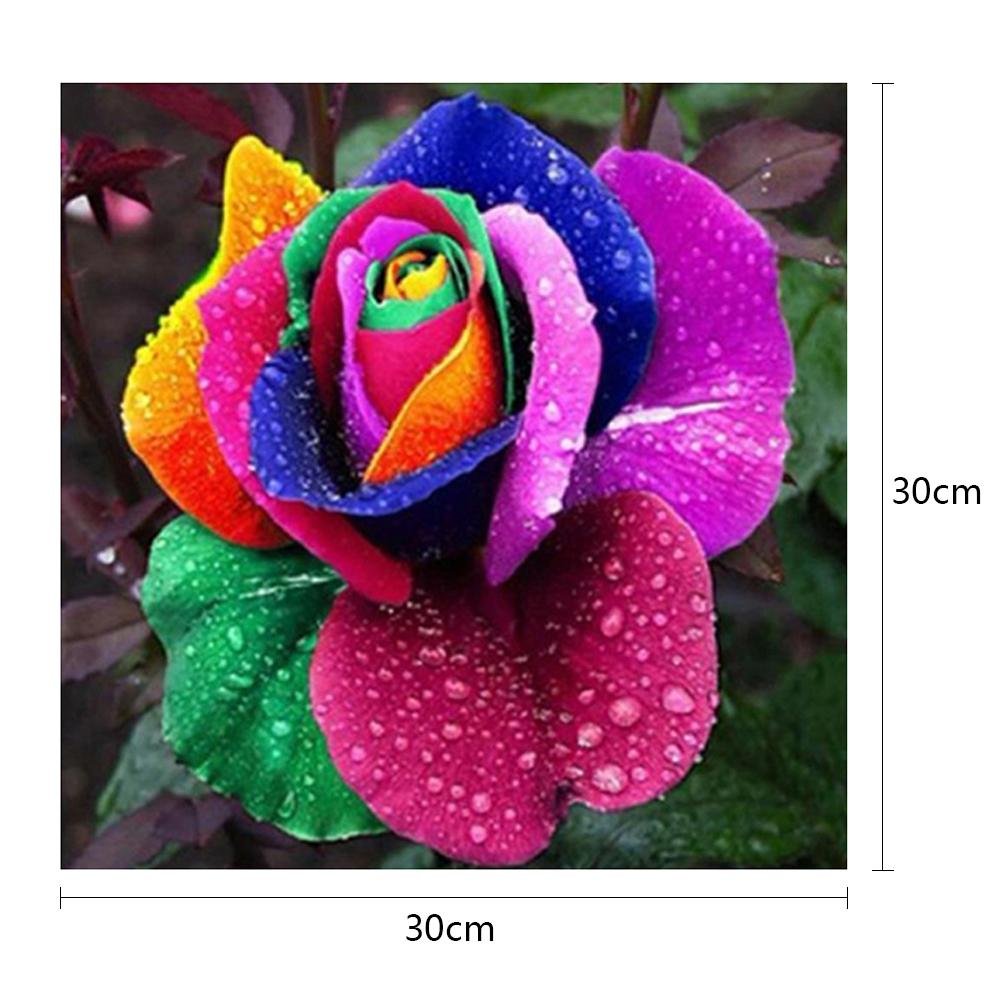 Diamond Painting - Full Round - Colorful Rose 3