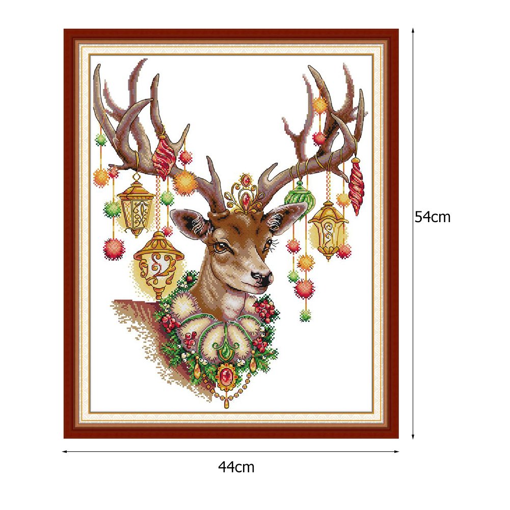 Ponto cruz estampado 14ct - Alce (44*54cm)