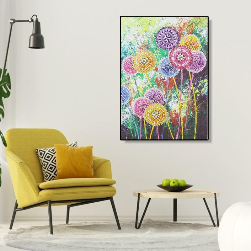 Dandelion Crystal Rhinestone 5D Diamond Painting (Part Drill) Approx.40*30cm