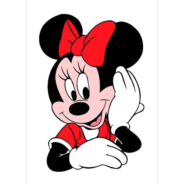 Painting By Numbers Kit Red Cartoon Mouse Hand Painted Canvas Oil Art Picture