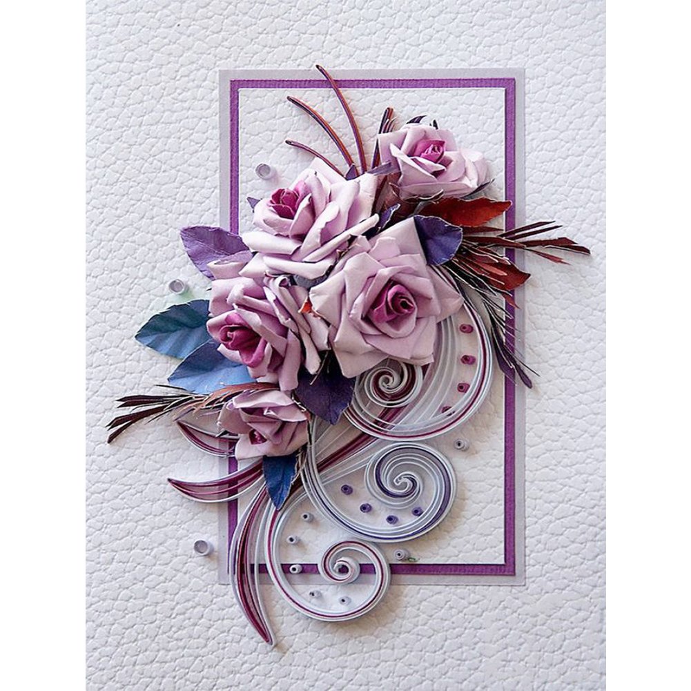 5D Diy Diamond Painting Kit Full Round Beads Flower