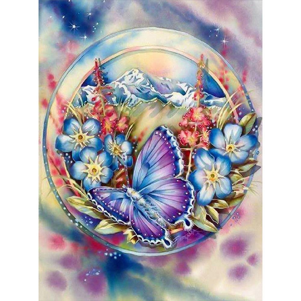 5D Diy Diamond Beads Art Full Square Resin Flower Butterfly