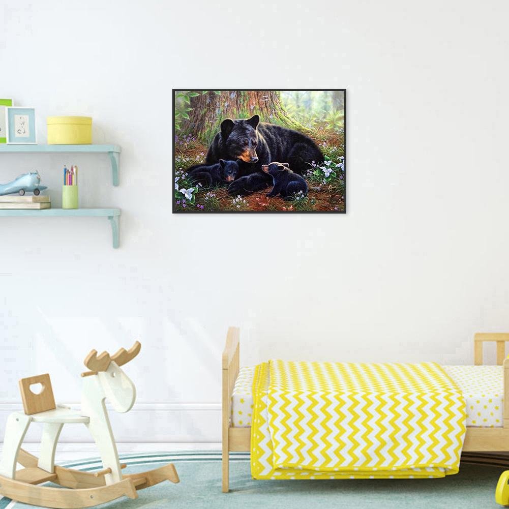 Diamond Painting - Full Round - Black Bear B