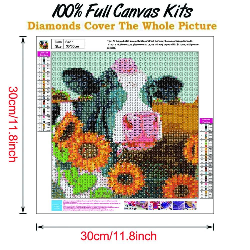 Diamond Painting - Full Round - Flower Cow