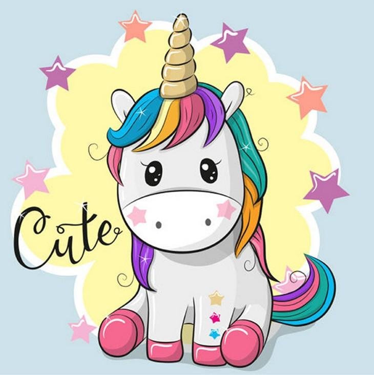 Diamond Painting - Full Round - Cartoon Unicorn A