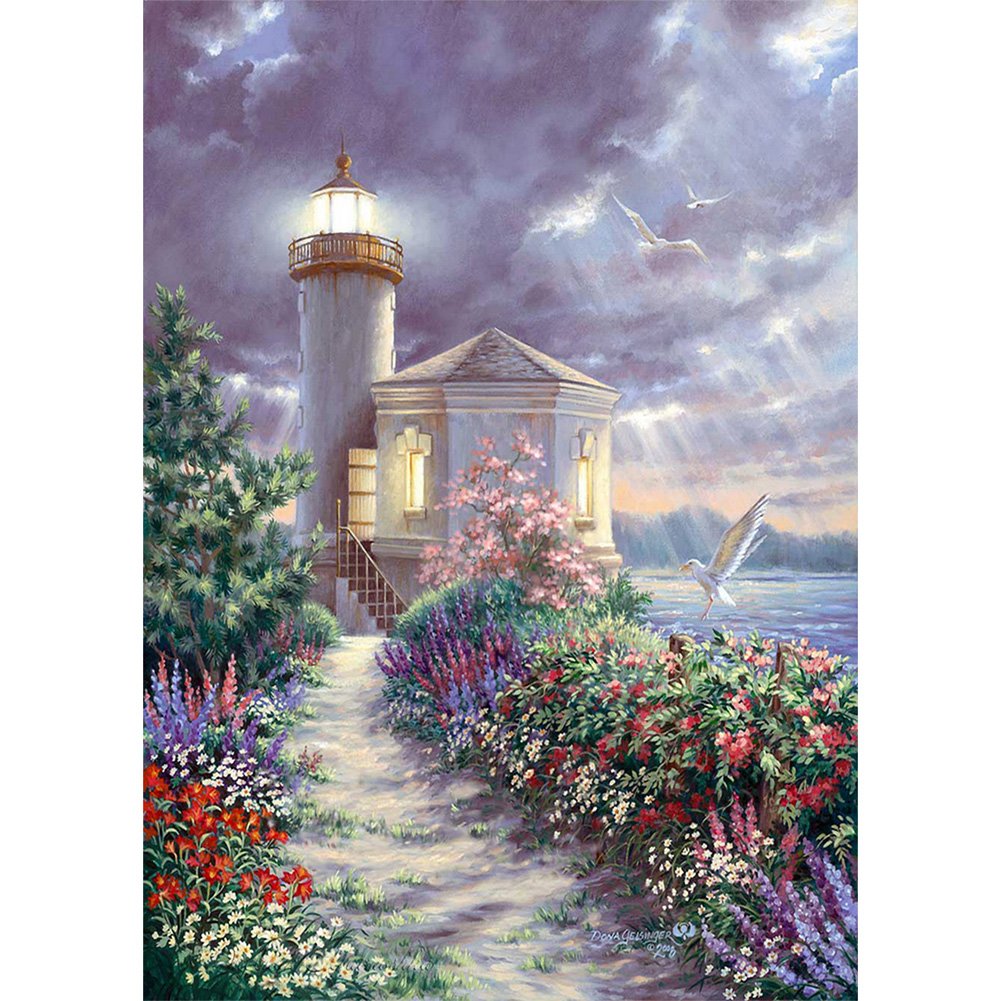 5D Diy Diamond Painting Kit Full Round Beads Lighthouse