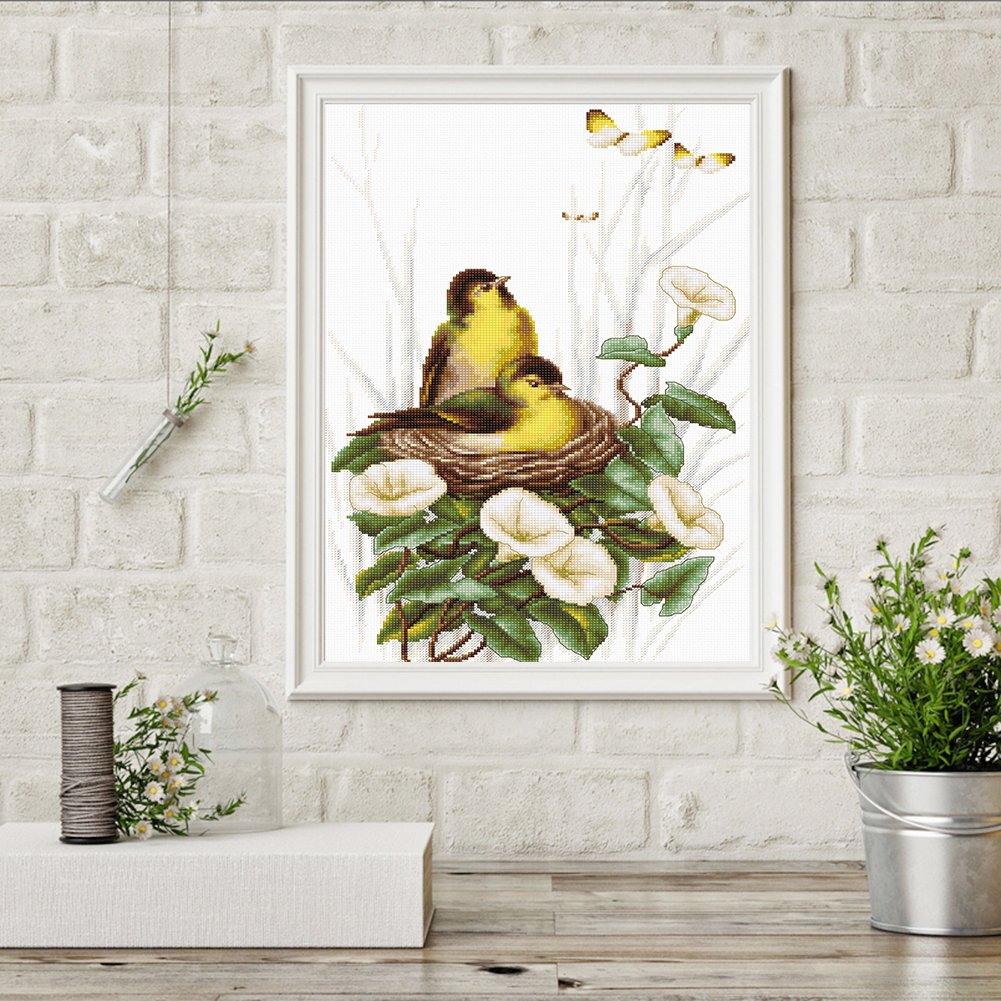 11ct Estampado Ponto Cruz - Ninho de Pássaro (35*45cm)