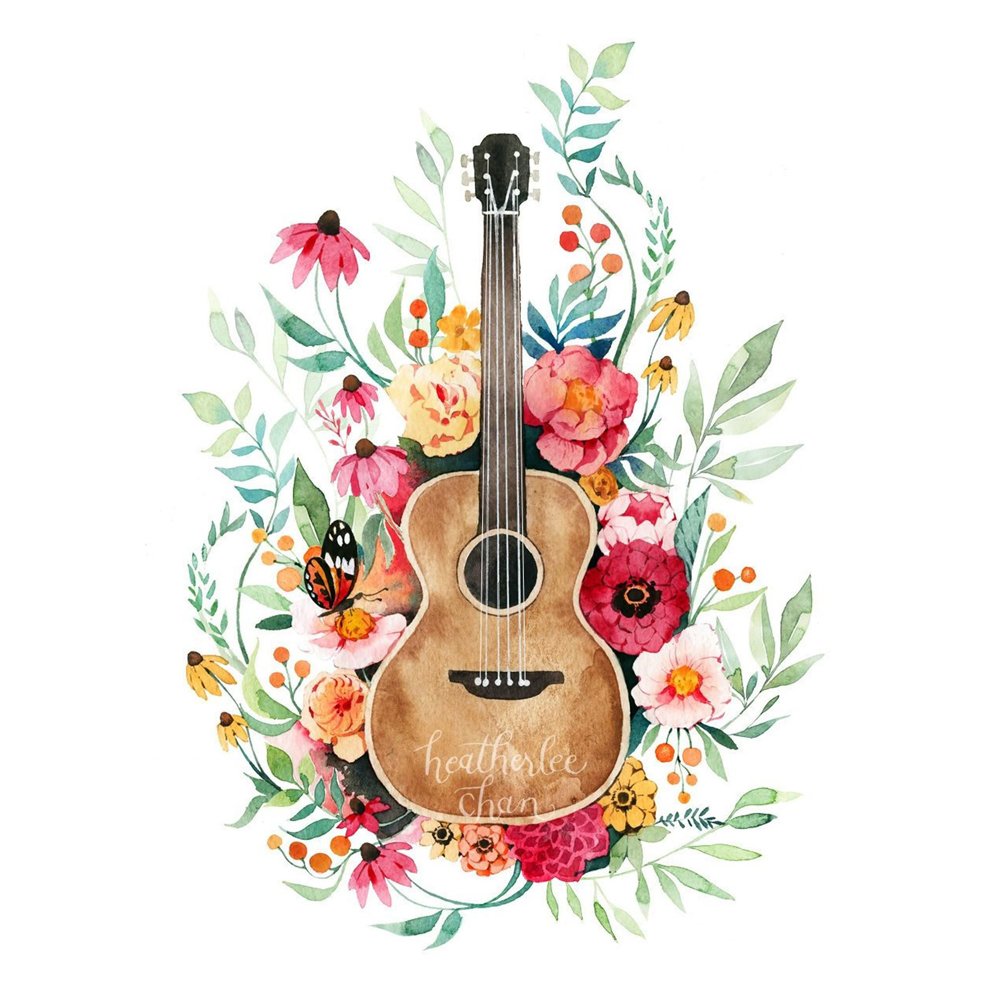 Diamond Mosaic Embroidery Kit Flower Musical Instrument