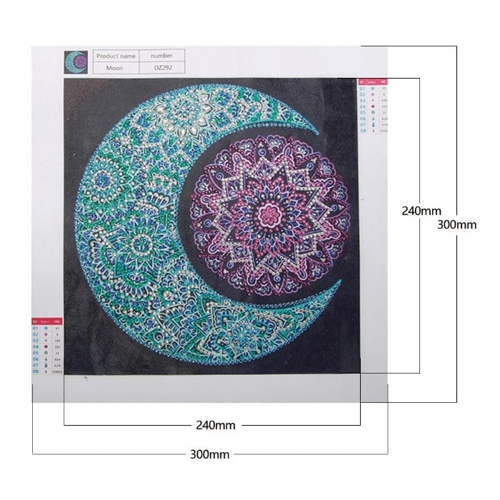 DIY Diamond painting - Crystal Rhinestone - Moon 30*30cm/11.82*11.82"