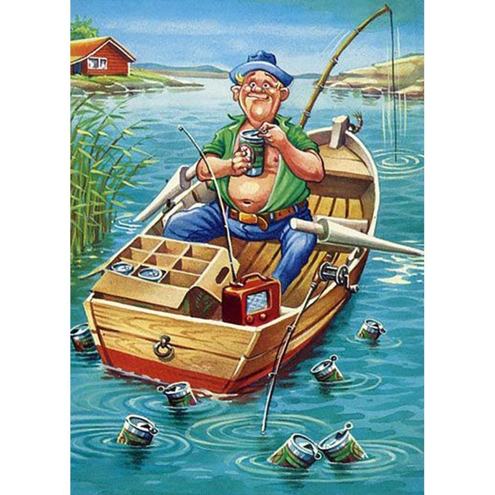 Diamond Painting - Full Round - Fishing Man