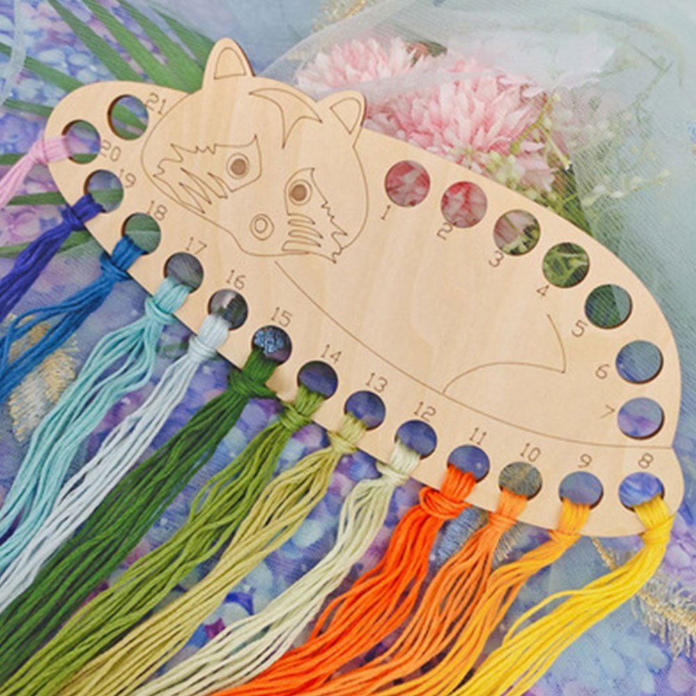 Hollow Thread Board Wooden Cross Stitch Tool Racoon