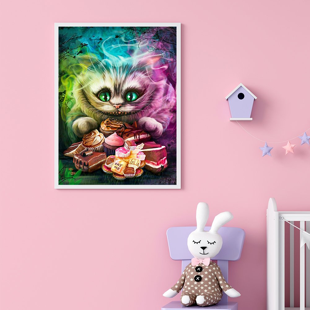 5D DIY Diamond Painting Kit - Full Round - Cat and Snack