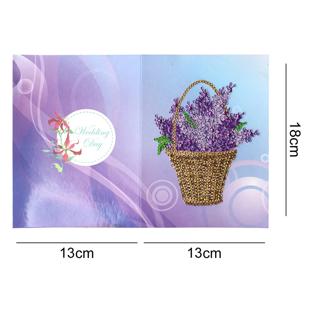 DIY Diamond Painting Greeting Card - Purple Flower