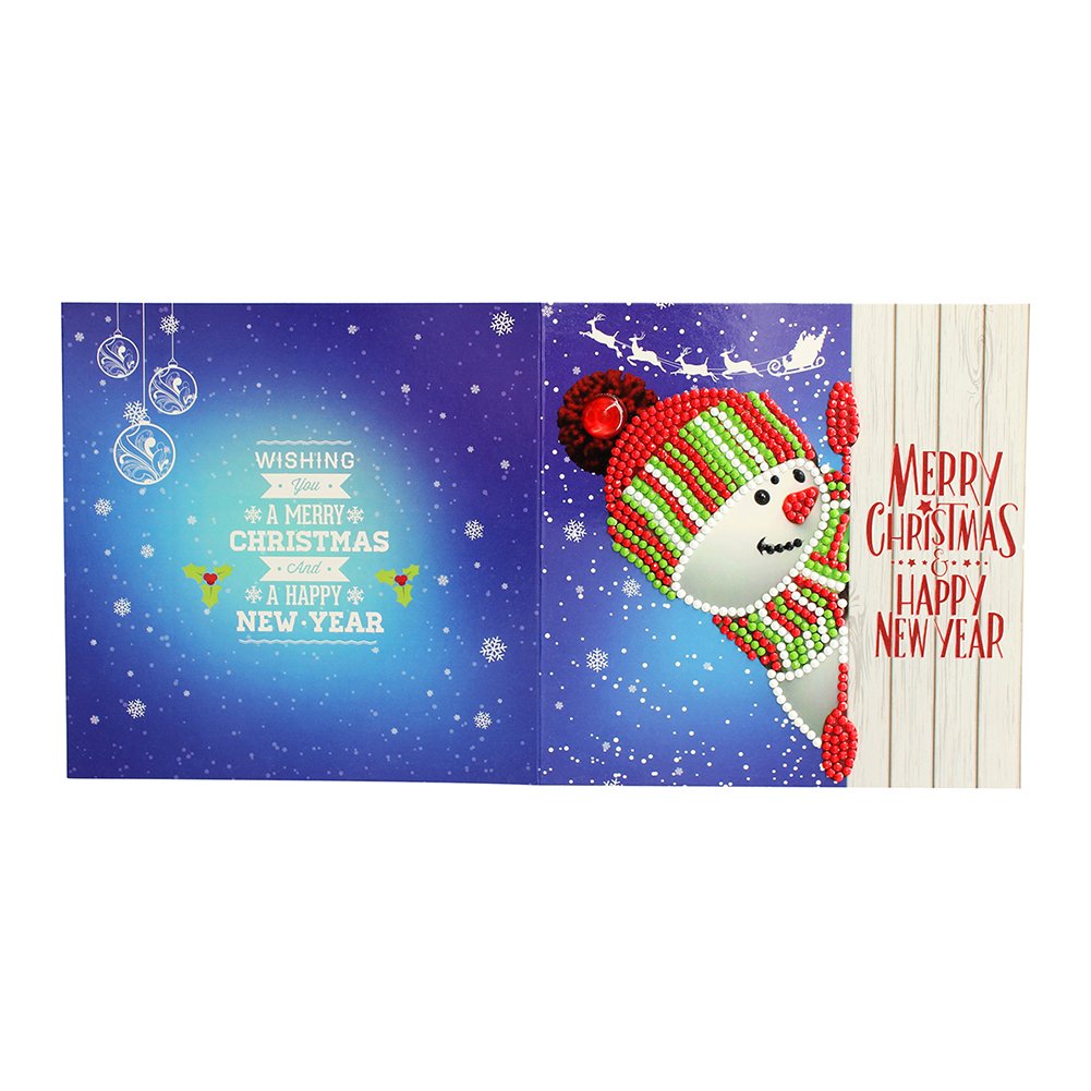 Snowman DIY Diamond Painting Christmas Greeting Card