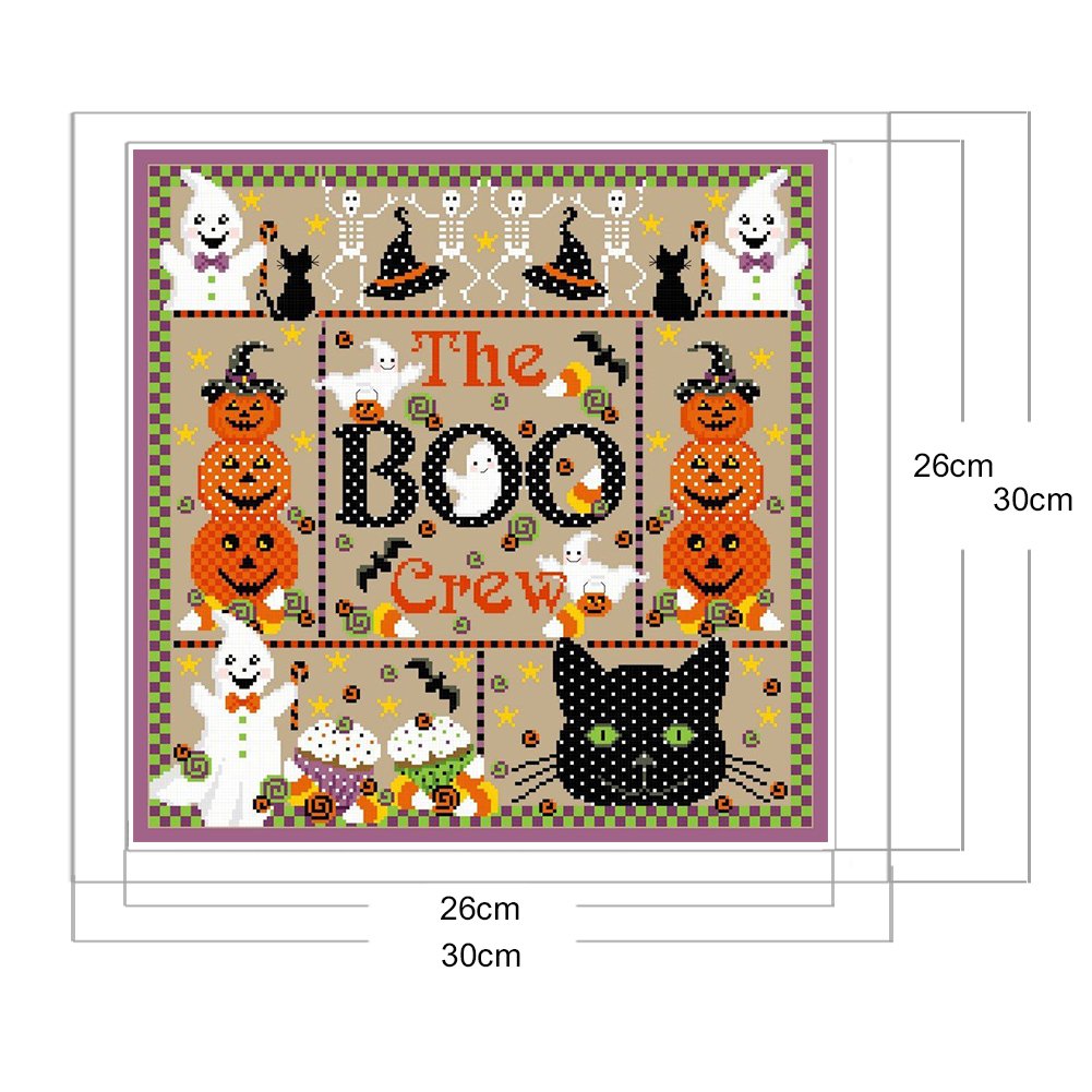 Ponto cruz estampado 11ct - Halloween (30*30cm)