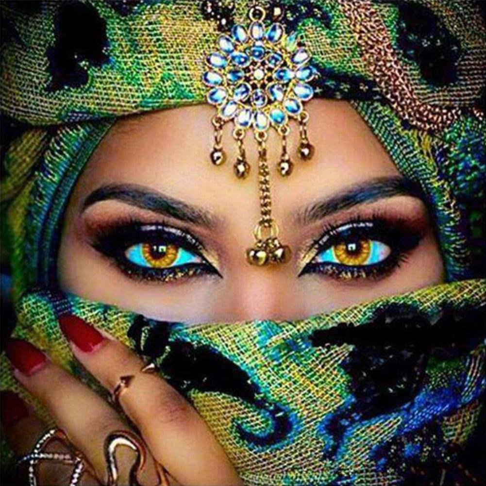 5D Diy Diamond Painting Kit Full Round Beads Masked Girl