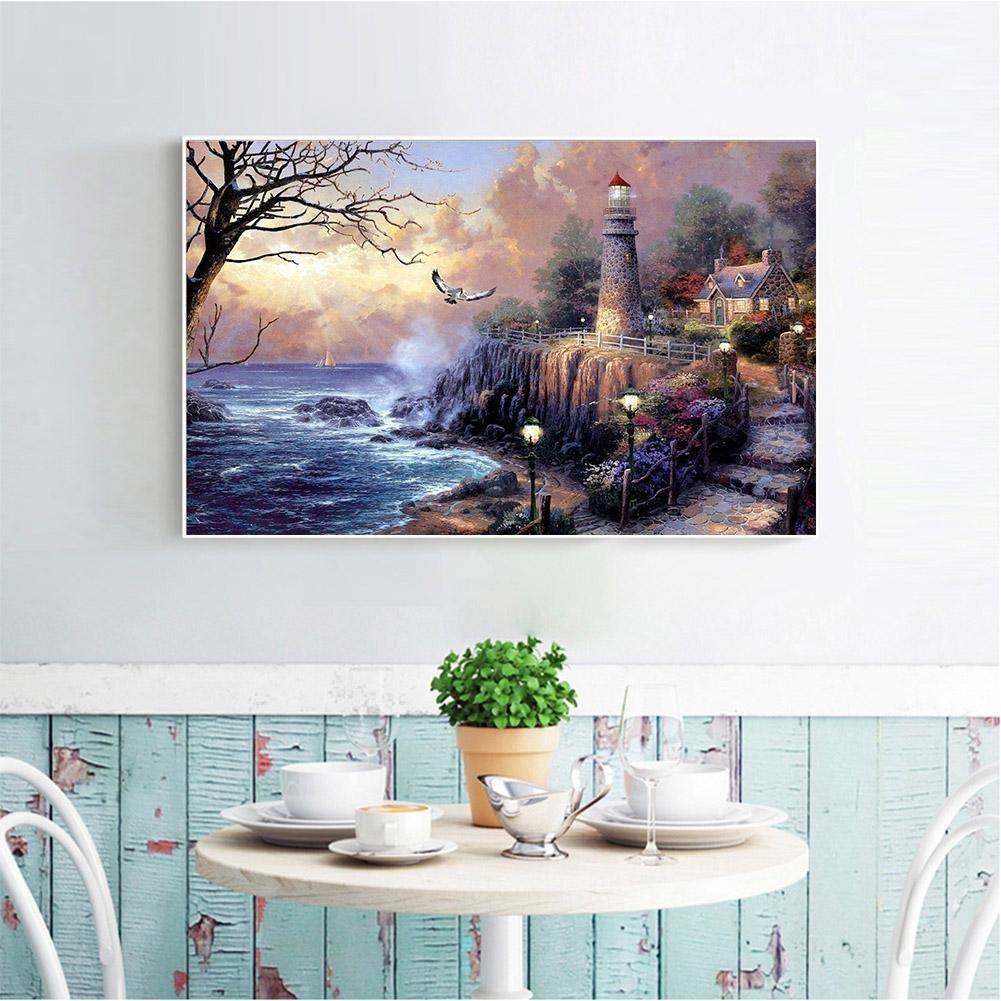 Diamond Painting - Full Round - Farol Cenário