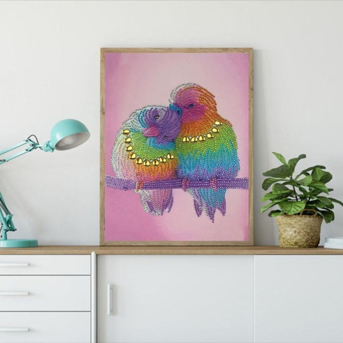 Diamond Painting - Crystal Rhinestone - 2 Colorful Birds【diamondpaintingsart】