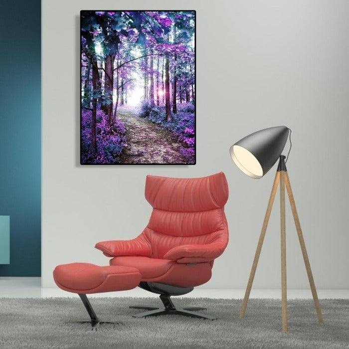 Purple Grove Hand Painted Canvas Oil Art Picture Craft Home Wall Decor
