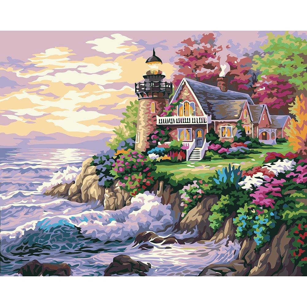 Sea House Paint By Number Oil Painting (40*50cm)