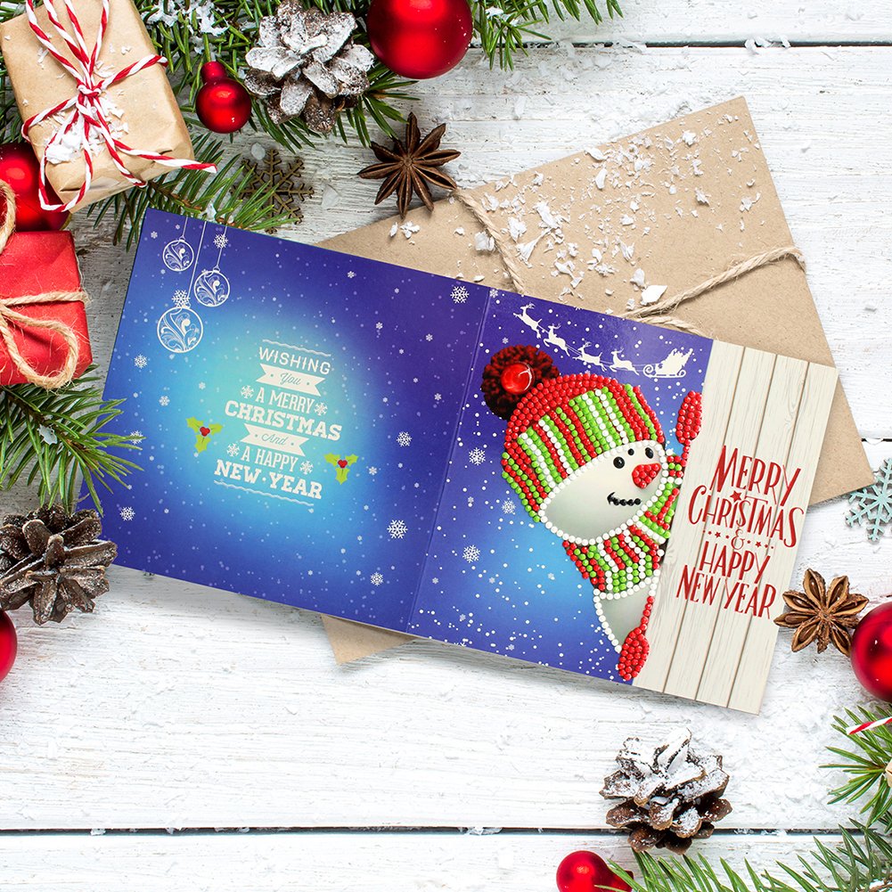DIY Diamond Painting Greeting Card - Snowman D