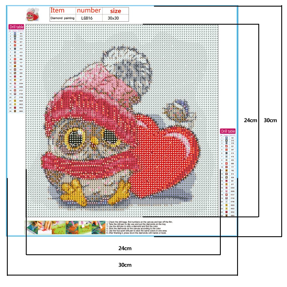 Diamond Painting - Full Round - Cute Owl A