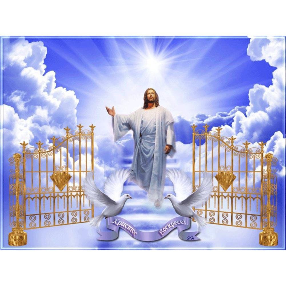 5D Diy Diamond Painting Kit Full Round Beads Easter Heaven God