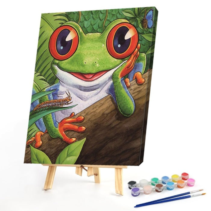 Frog Oil Paint Kit by Numbers Coded Abstract Acrylic Paint