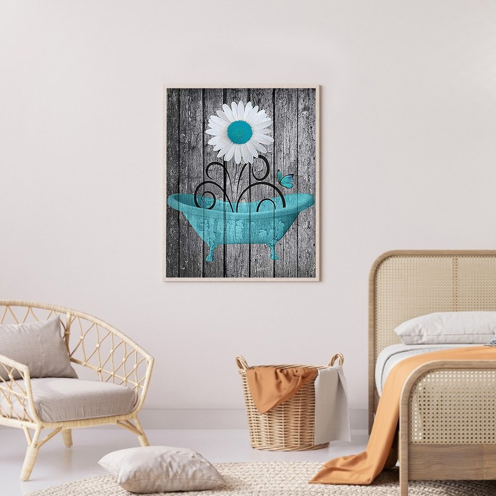 Diamond Painting - Full Round -Bathtub Daisy