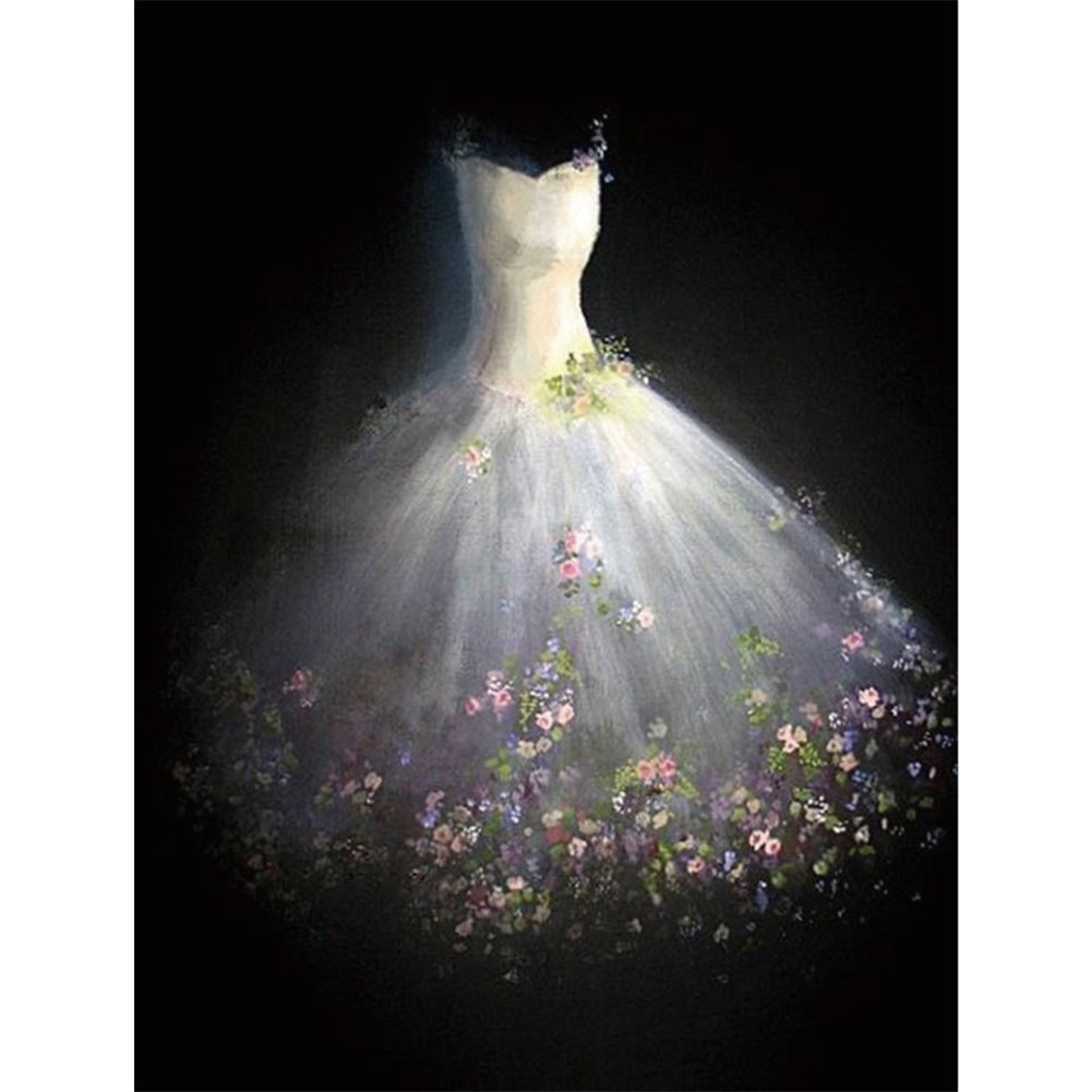 5D Diy Diamond Painting Kit Full Round Beads Wedding Dress