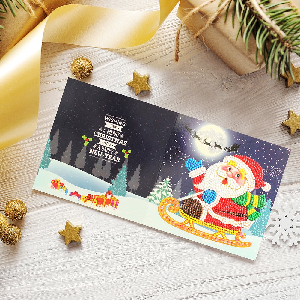 DIY Diamond Painting Greeting Card - Santa Claus E