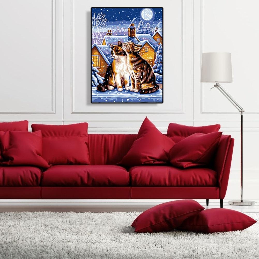 Paint By Number - Oil Painting - Snow Cats (40*50cm)