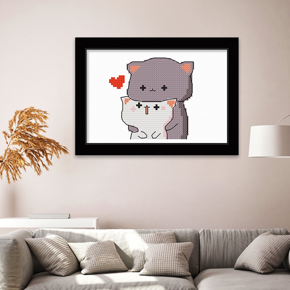 11ct Stamped Cross Stitch - Couple Rat(25*20cm) A