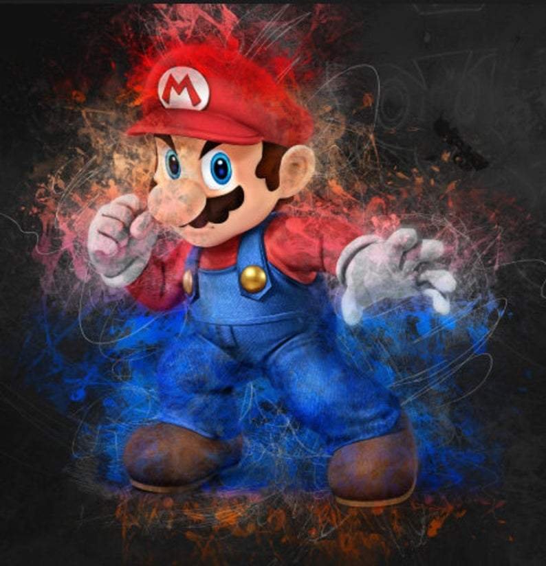 5D Diy Diamond Painting Kit Full Round Beads Mario