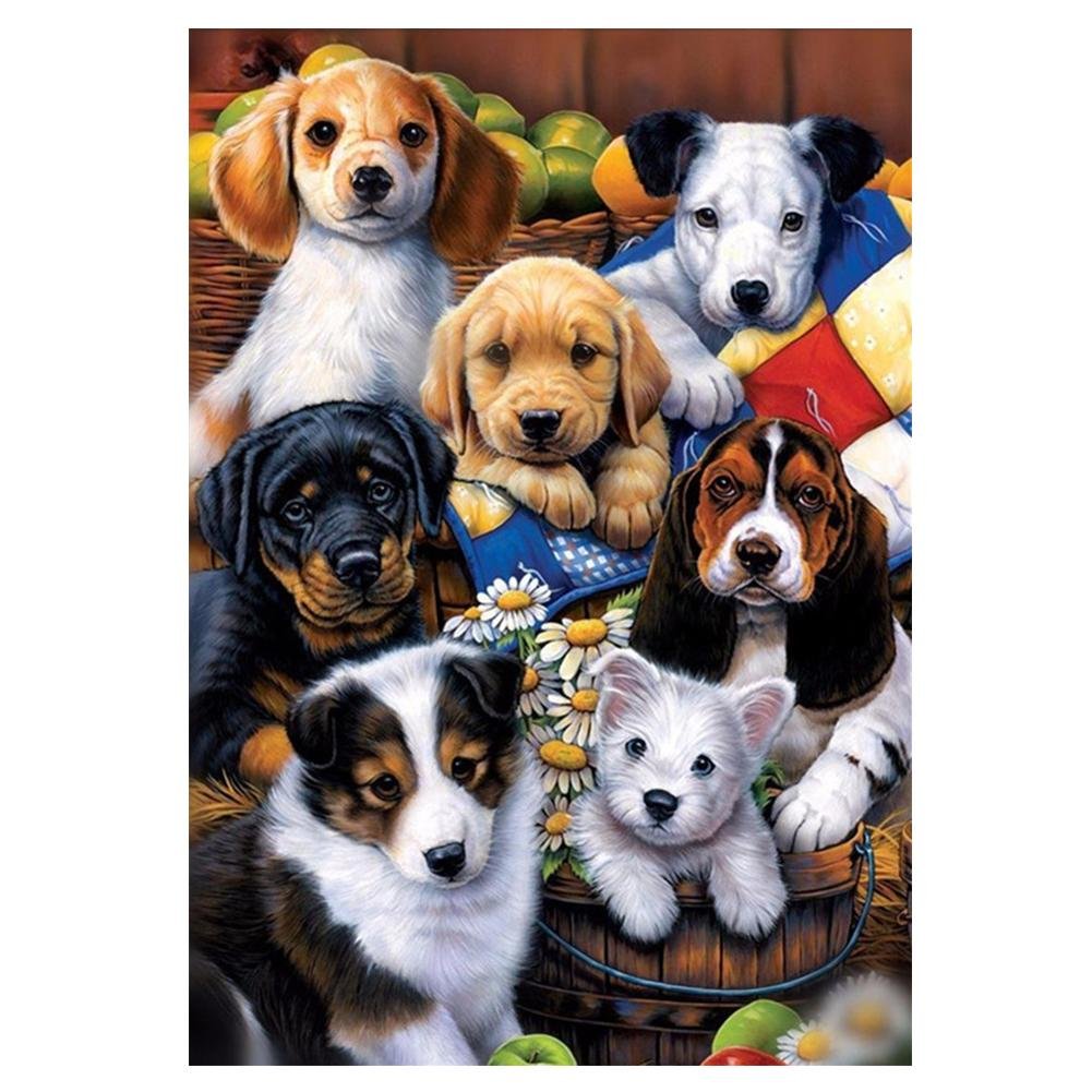 Diamond Painting Partial Round Dogs