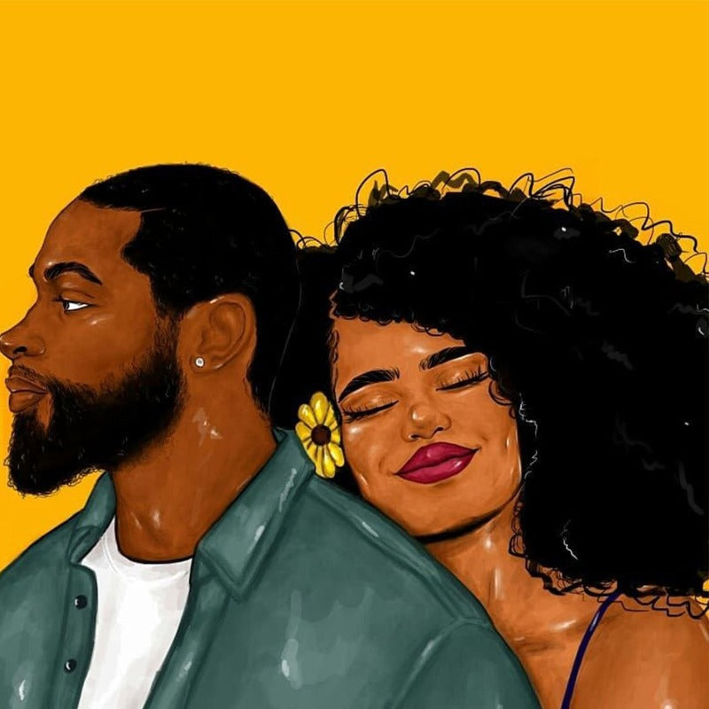 African Couple Full Round Diamond Painting Kits