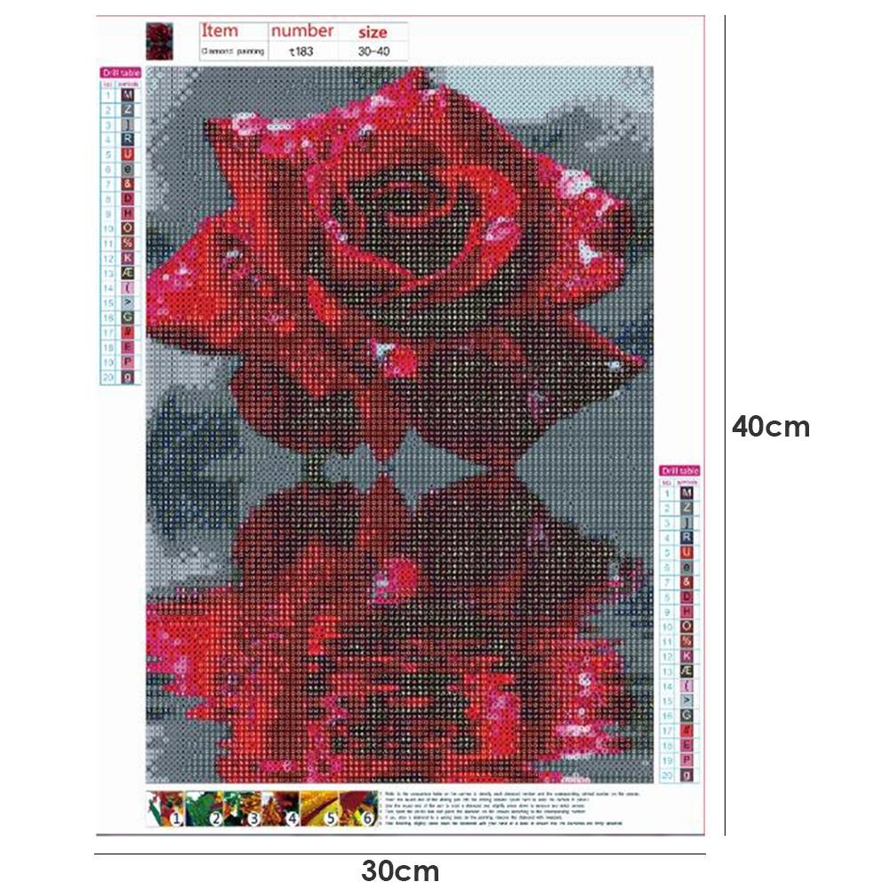 Diamond Painting - Full Round - Red Rose 3