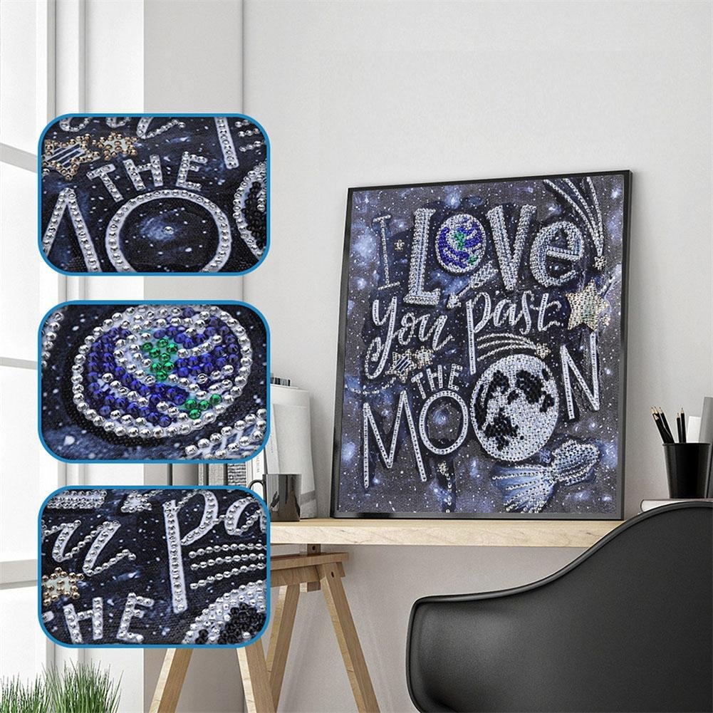 Diamond Painting - Crystal Rhinestone - I Love U Moon