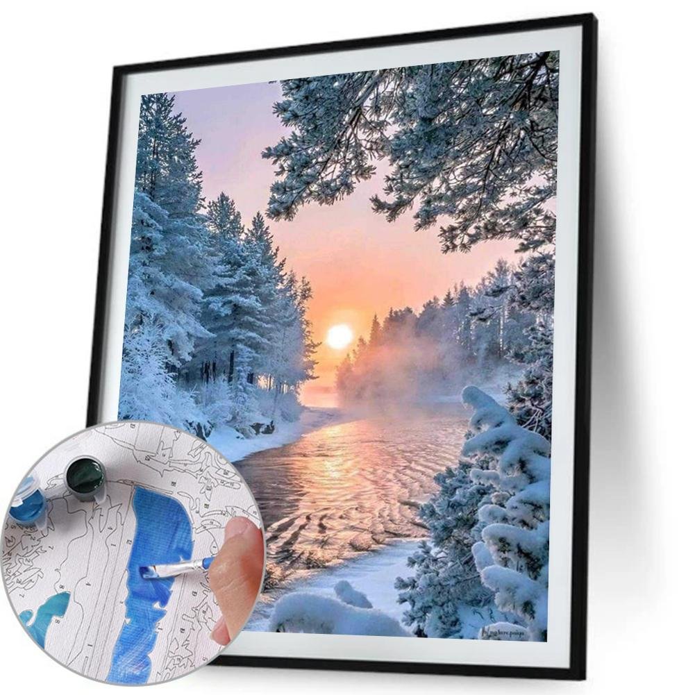 Paint By Number - Oil Painting - Snow Sun (40*50cm)