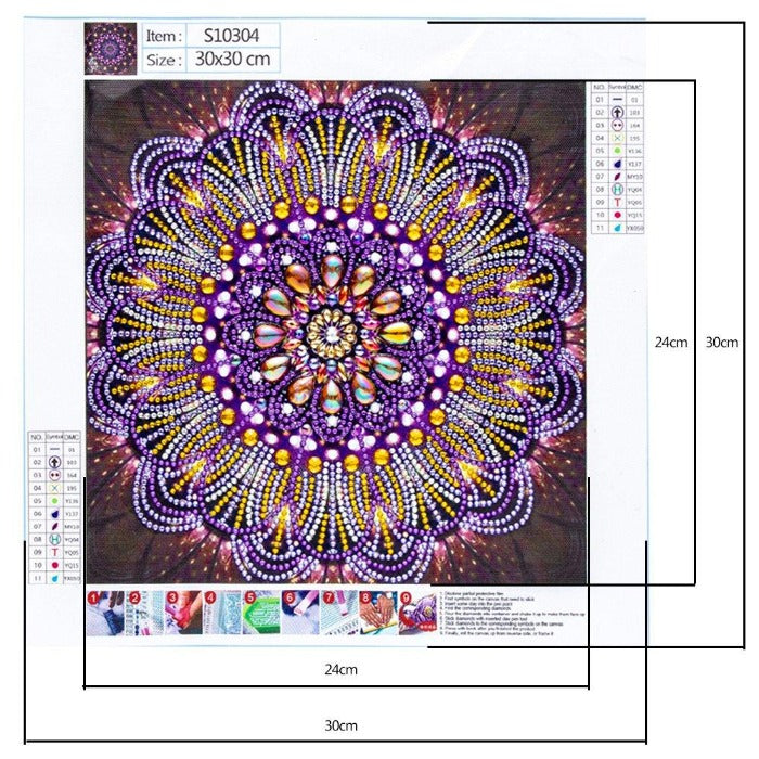 30x30cm 5D DIY Special shaped Part Drill Diamond Painting Mandala Pattern