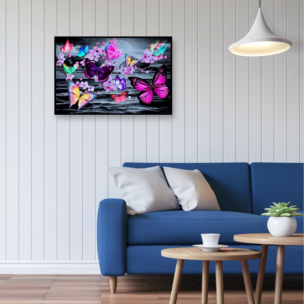 Diamond Painting - Full Round - Flower Butterfly G