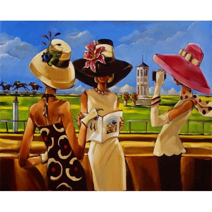 Gossip Women Hand Painted Canvas Oil Art Picture Craft Home Wall Decor