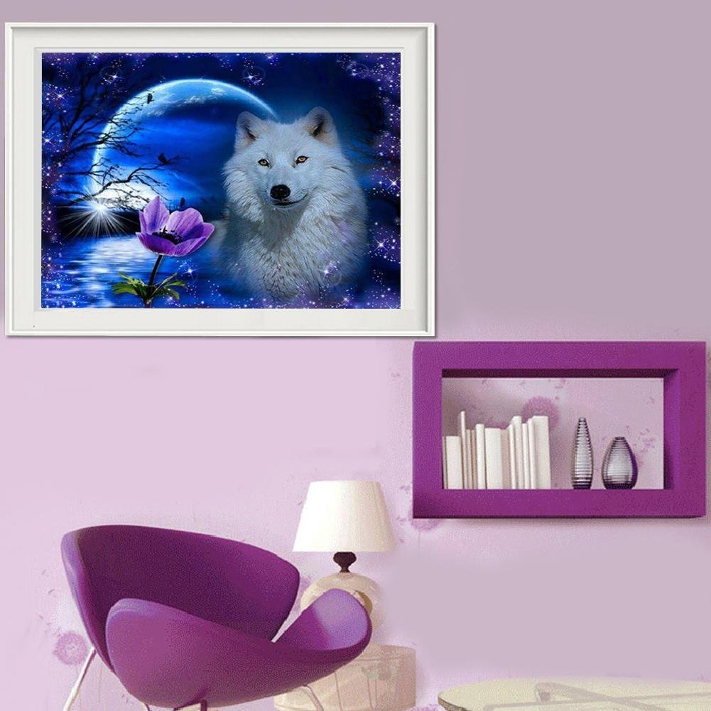 Pintura Diamante - Rodada Parcial - Lobo Noturno