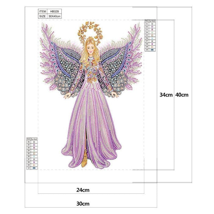 Special Shaped Diamond Painting Purple Angel Craft