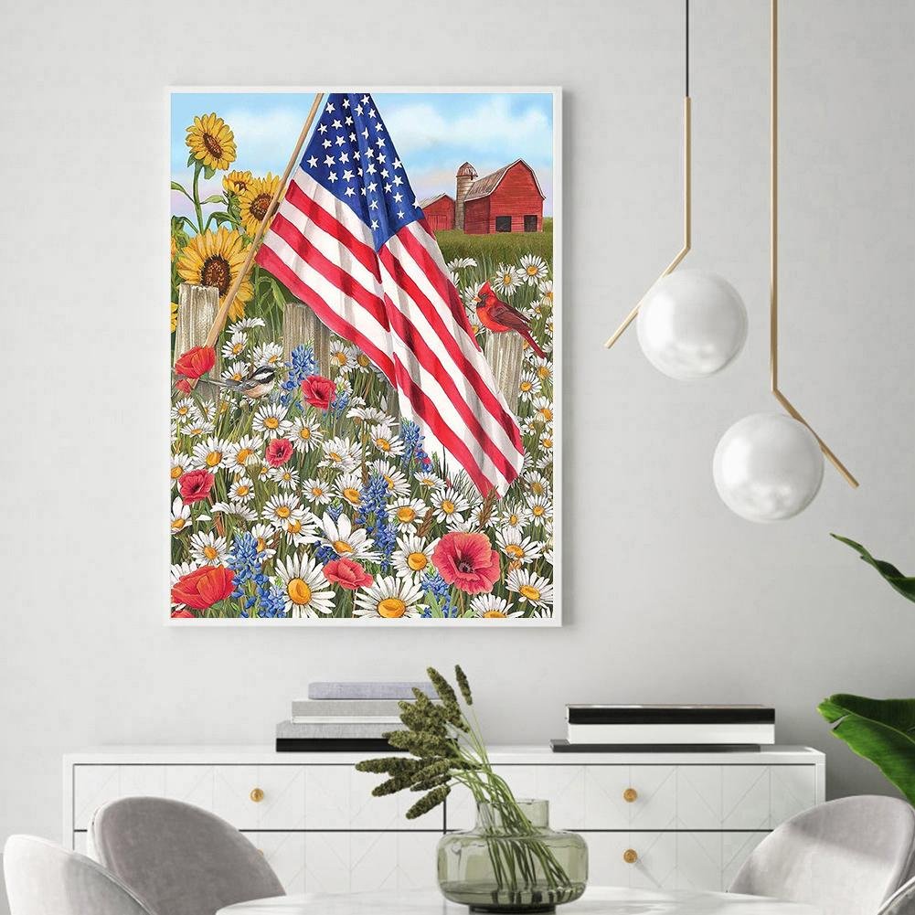 Pintura Diamante - Redondo Completo - Bandeira Rosa A