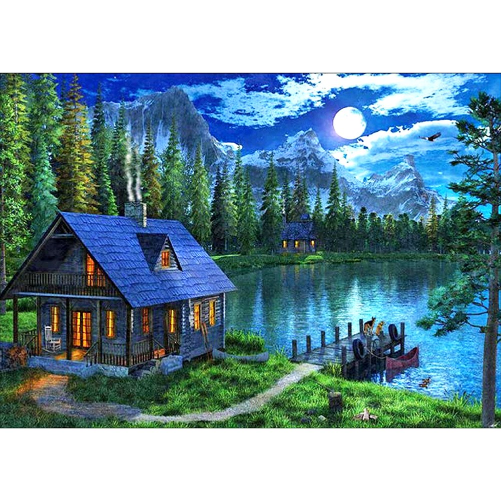 11ct Stamped Cross Stitch Quiet Town(63*120cm)